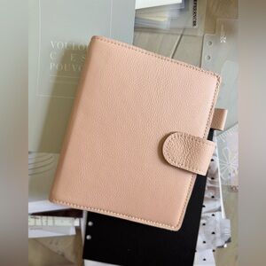 Dear Emie Leather Personal Wide Ring Planner, Ballerina Pink, KRAUSE rings, cute